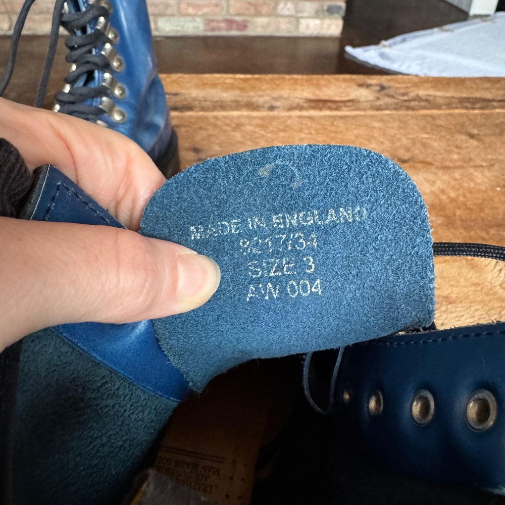 Dr. Martens 8217/34 VTG Made in England Cobalt Blue Boots - Picture 13 of 15